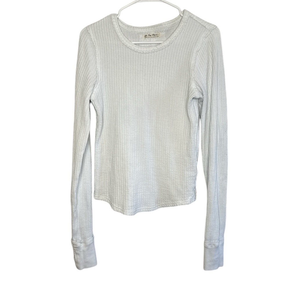 Free People White Long Sleeve Top